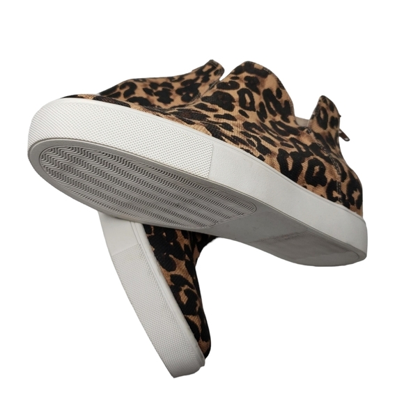 Steve Madden | Claud Brown Leopard Canvas High Top Hidden Wedge Sneakers 8.5 - Picture 9 of 12